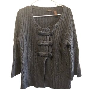 Elegant Charcoal Cable Knit Cardigan